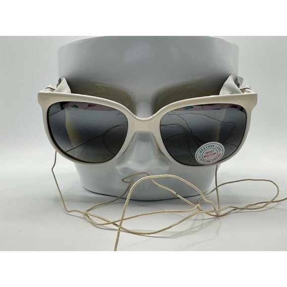 Vintage Cebe Sport Sunglasses | White with Leather Sideshields and Leash France - Picture 2 of 10